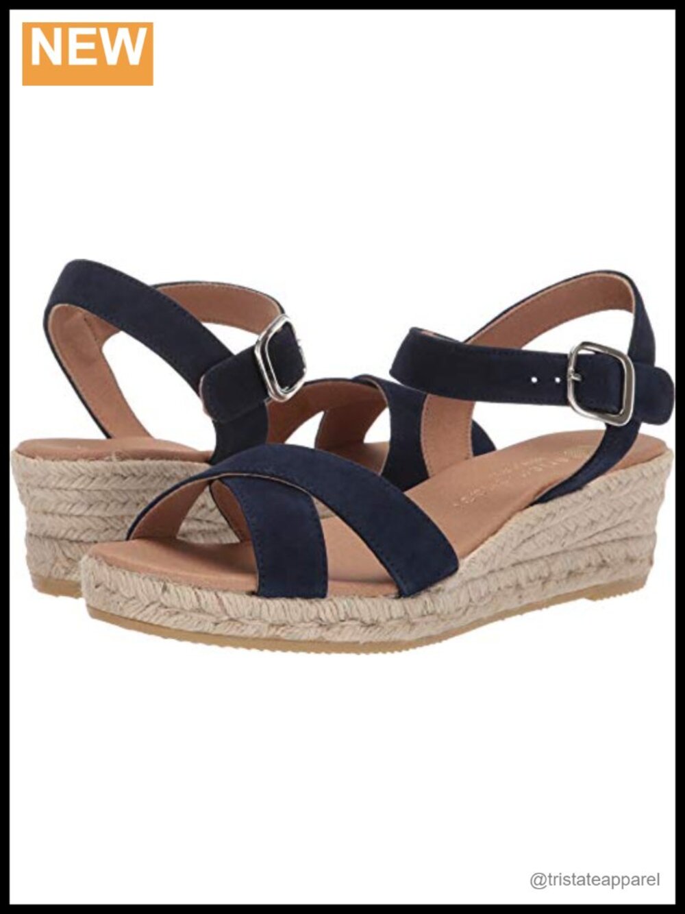 Eric Michael Ashley Leather Slingback Platform Wedge Sandal